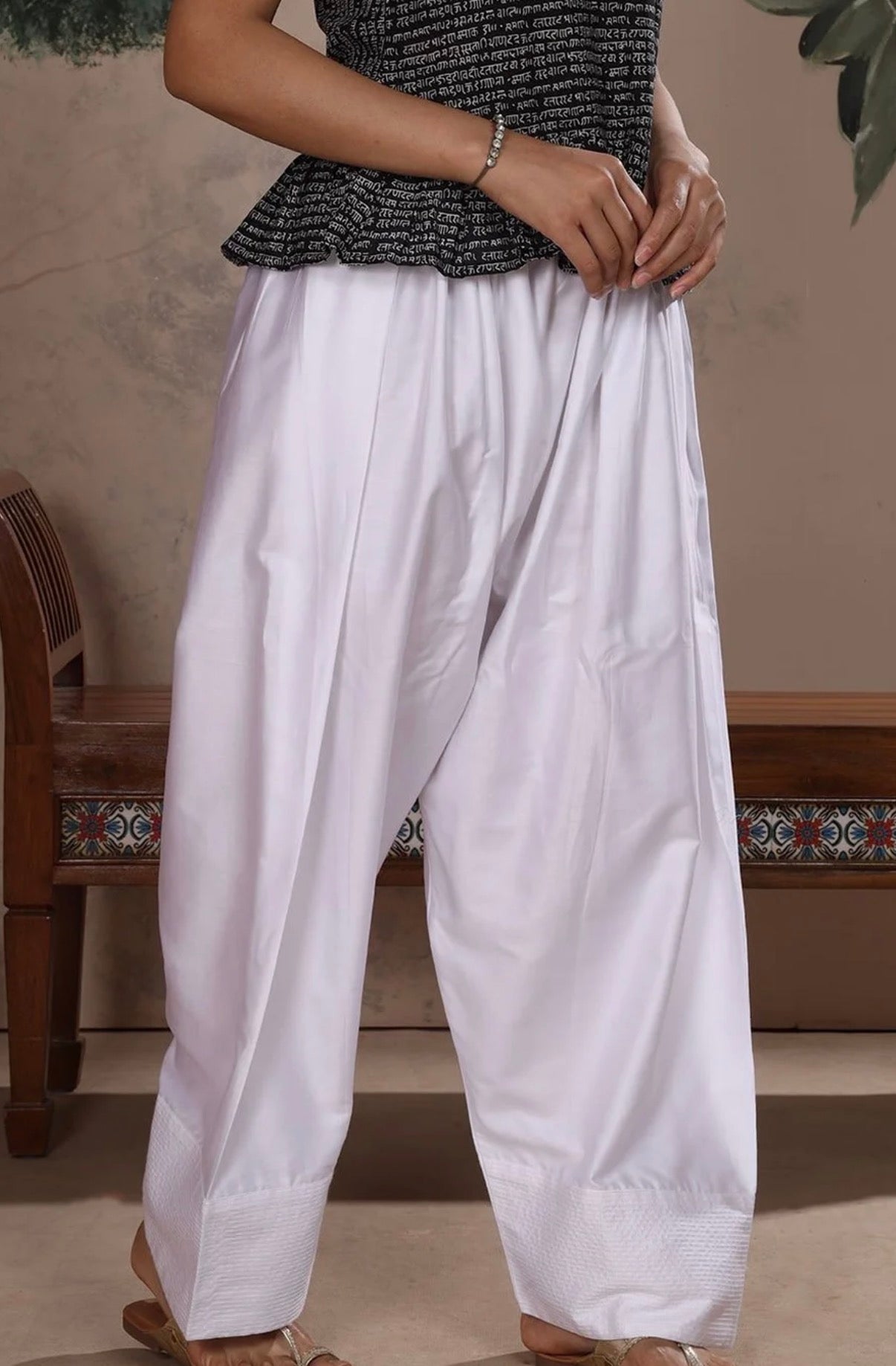 Cotton White Farshi Salwar