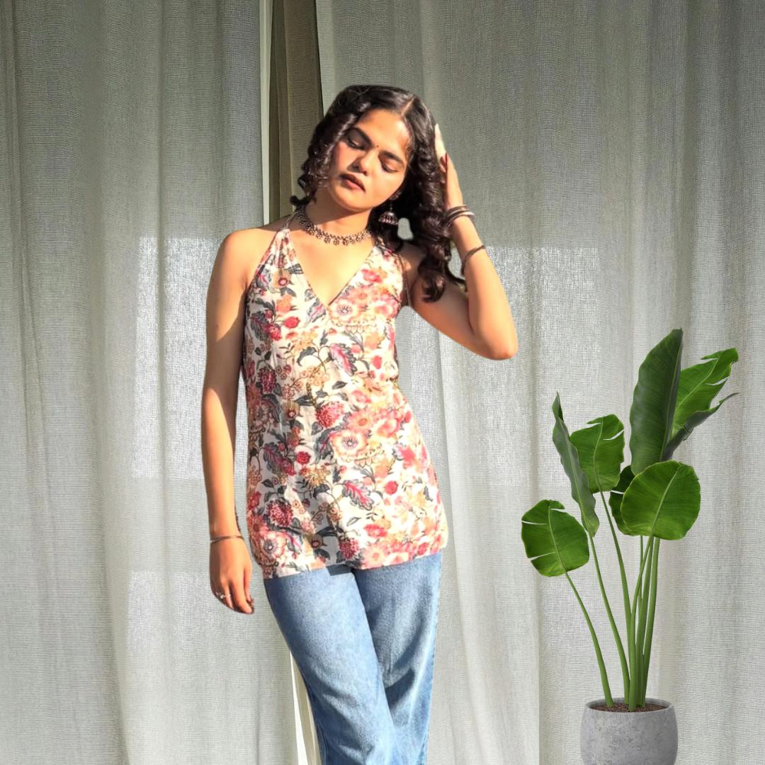 Garden Backless Short Kurti