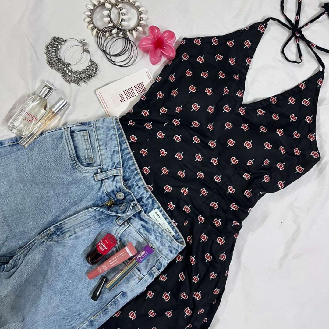 Black Lotus Backless Short Kurti