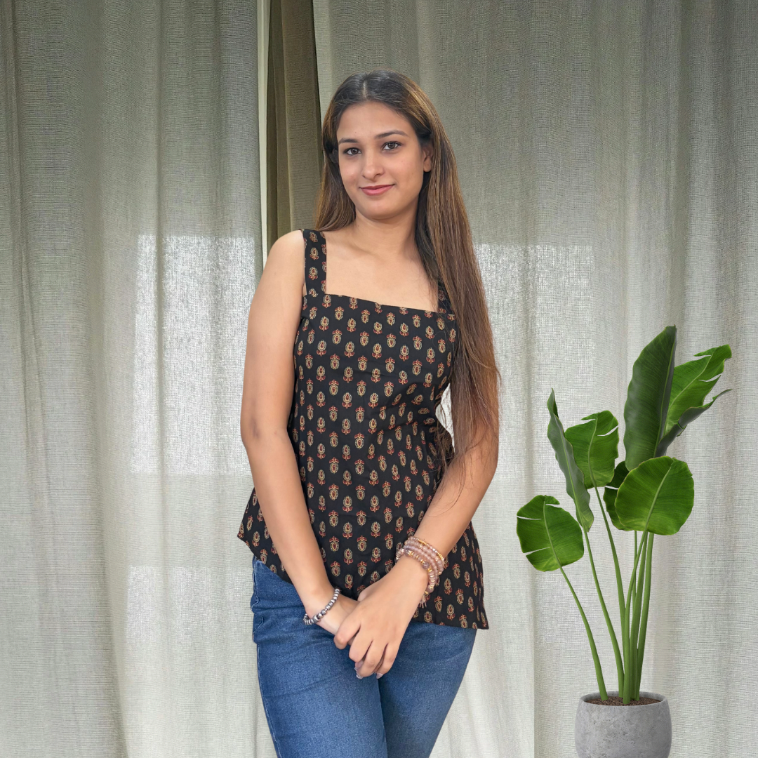 Midnight Corset Cotton Top