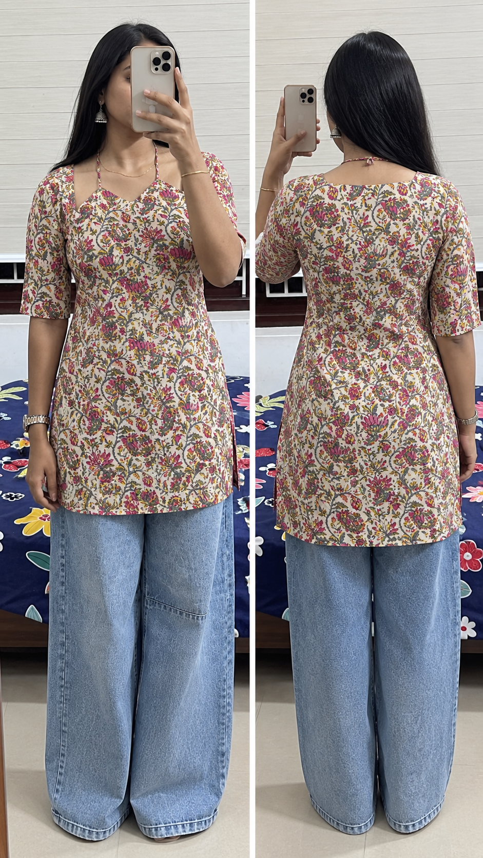 Pari back tie short Kurti