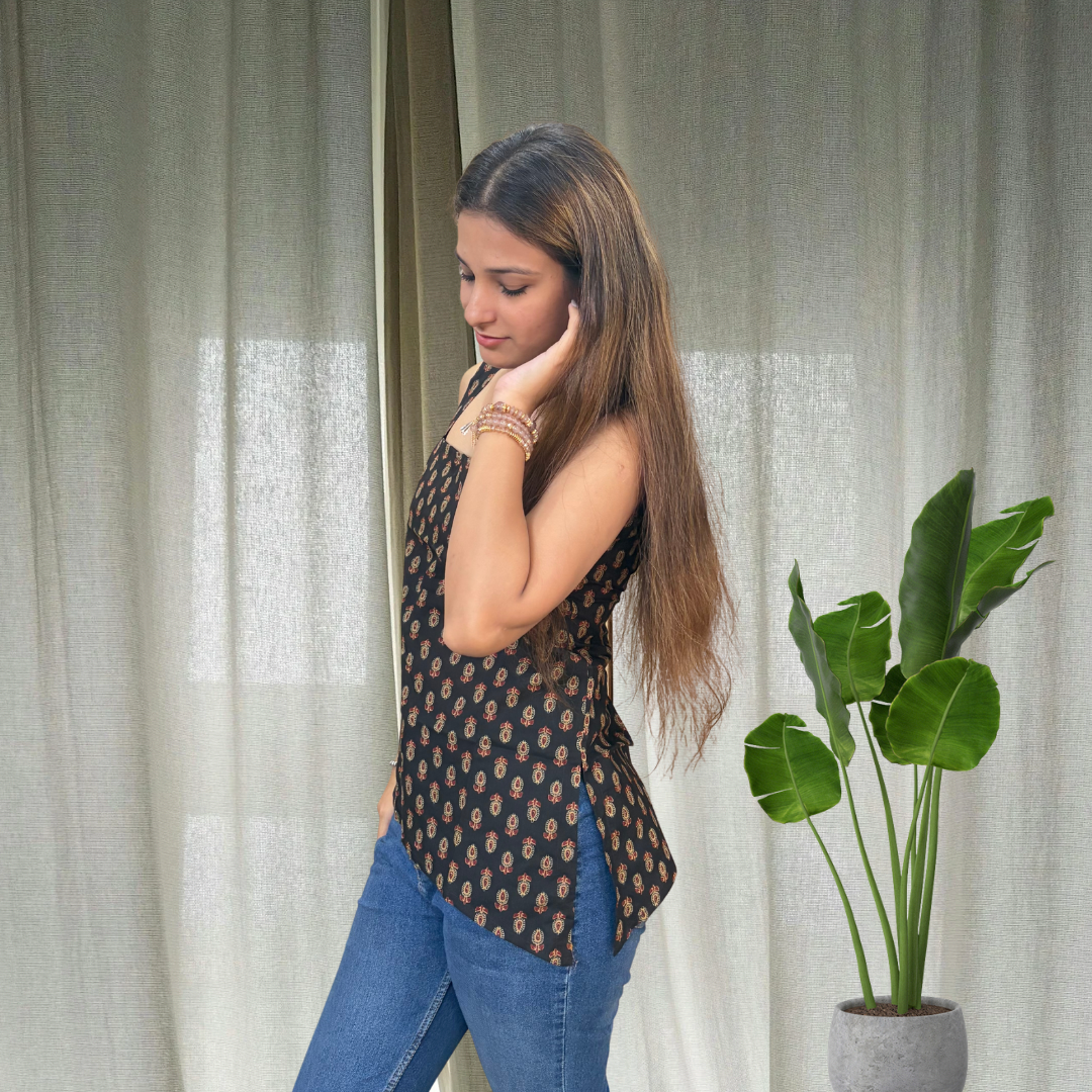 Midnight Corset Cotton Top