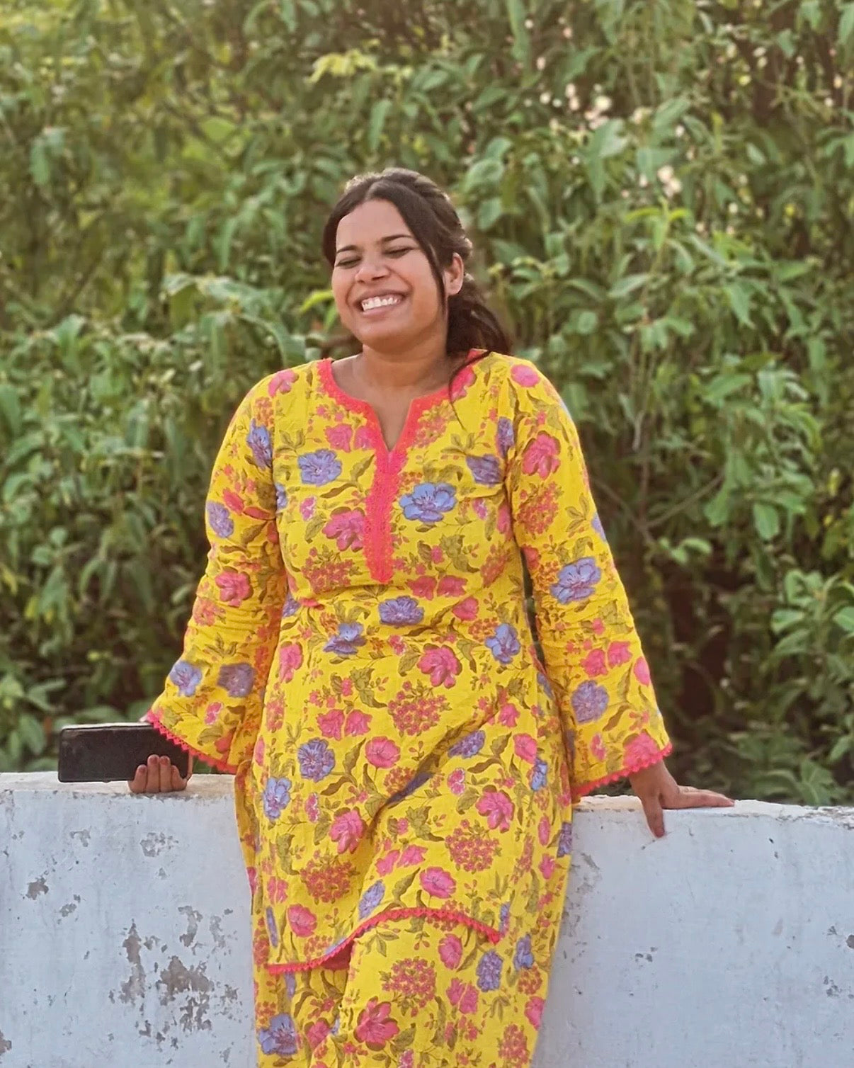 Sunshine Yellow Pure Farshi Set with Dupatta