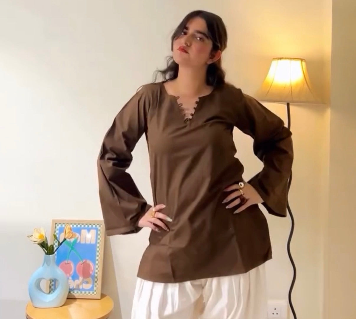 Chaand Short Kurti – Cocoa Brown
