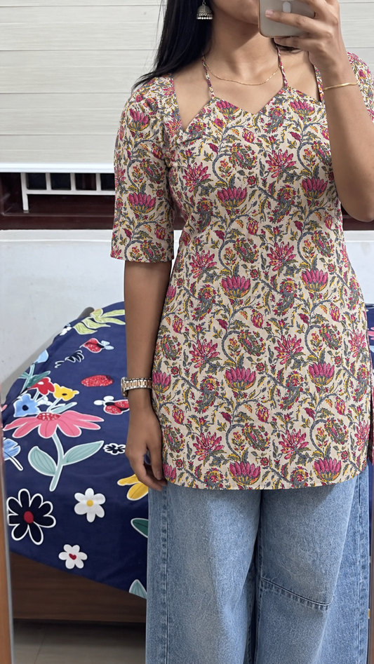 Pari back tie short Kurti
