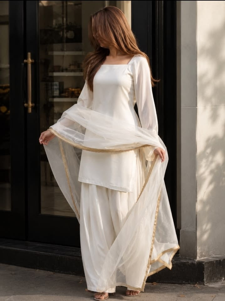 White Farshi Suit Set