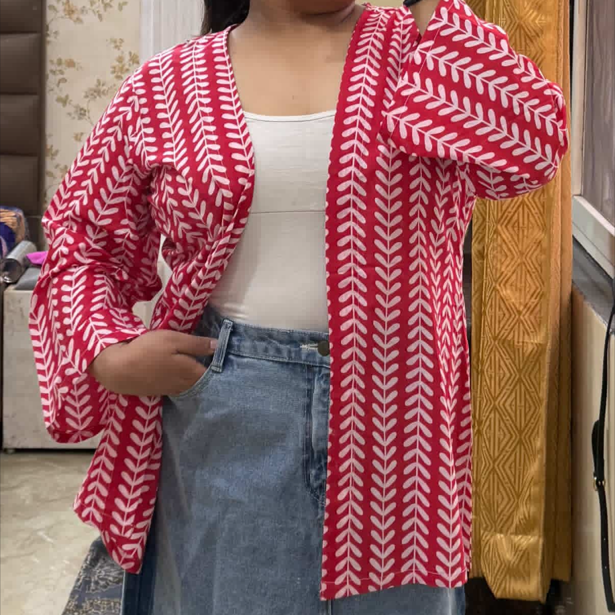 Red Cotton Shrug