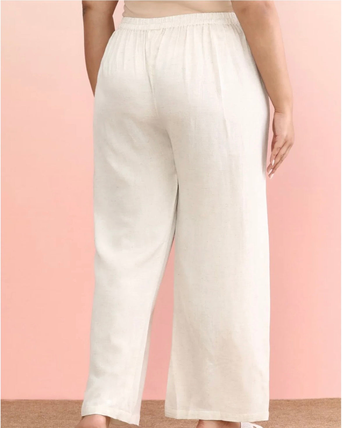 Off-White Cotton Wide-Leg Trouser