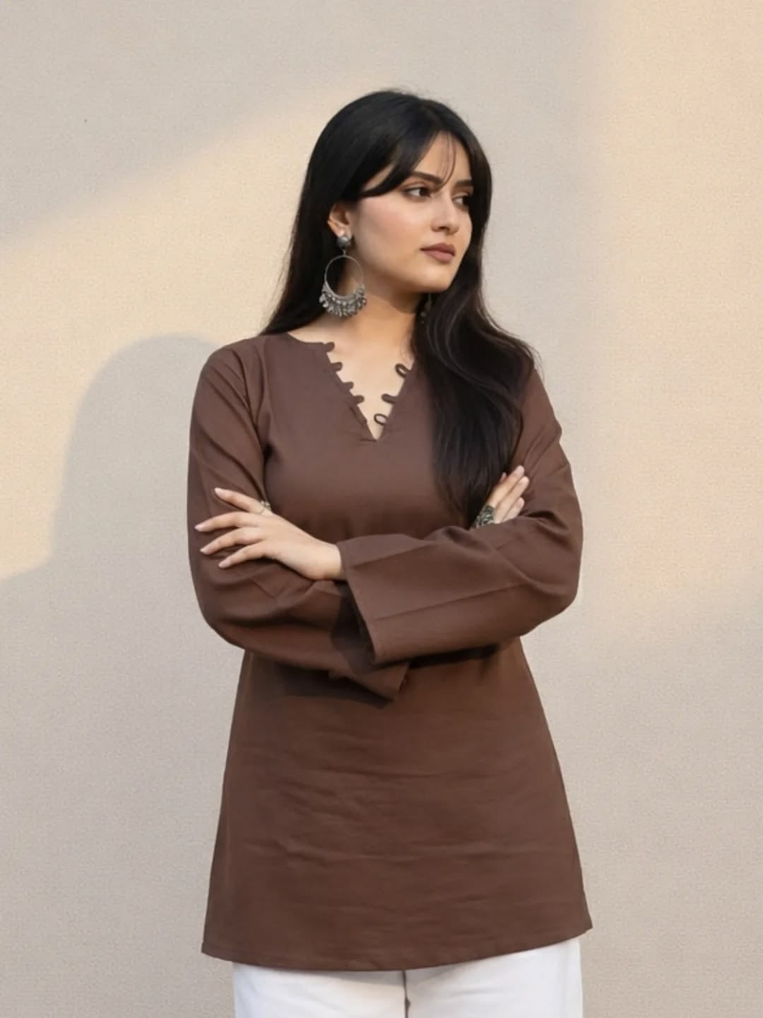 Chaand Short Kurti – Cocoa Brown