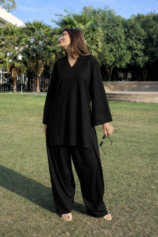 Black Farshi Suit Set
