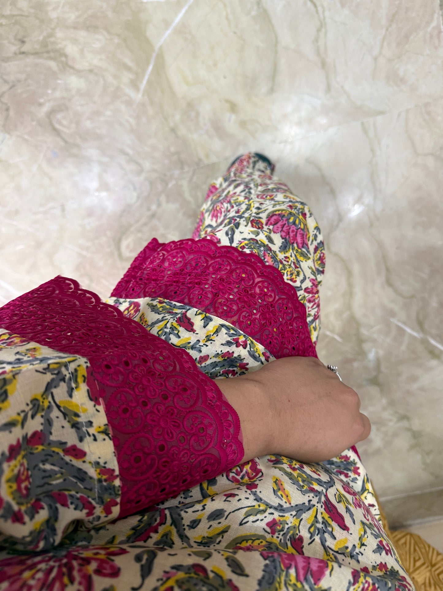 Multicolour Pure Cotton Farshi Set with Dupatta