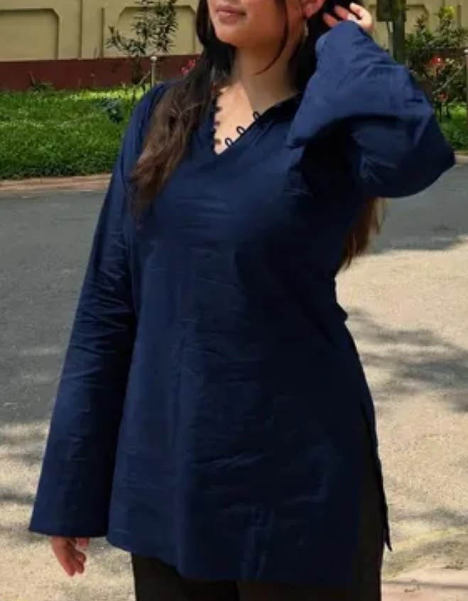 Chaand Short Kurti – Navy Blue