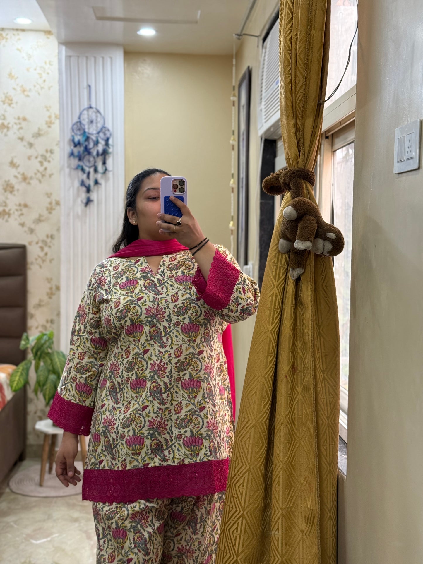 Multicolour Pure Cotton Farshi Set with Dupatta