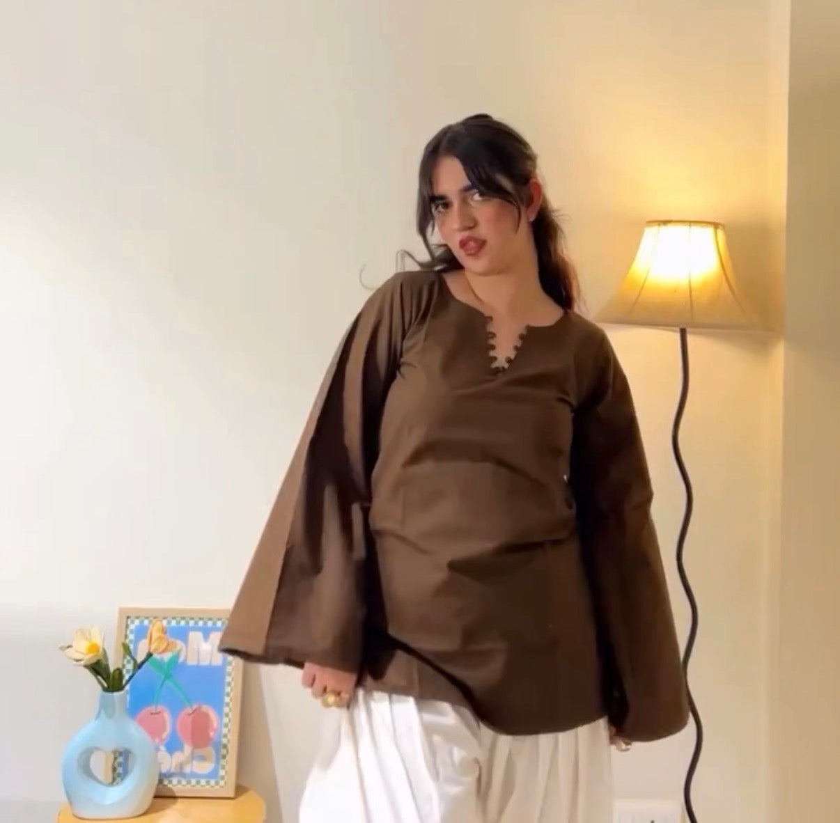 Chaand Short Kurti – Cocoa Brown