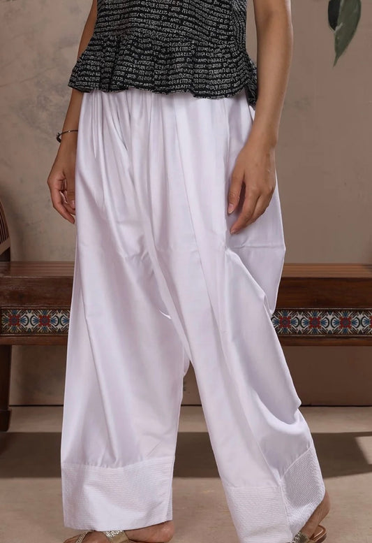 Cotton White Farshi Salwar