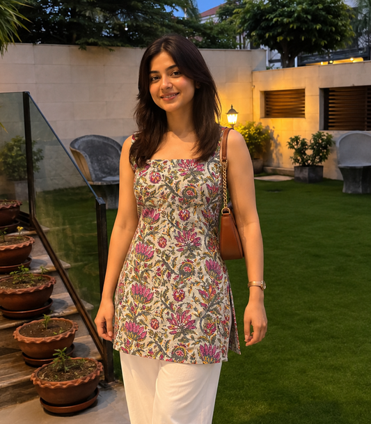 Queen sleeveless short Kurti