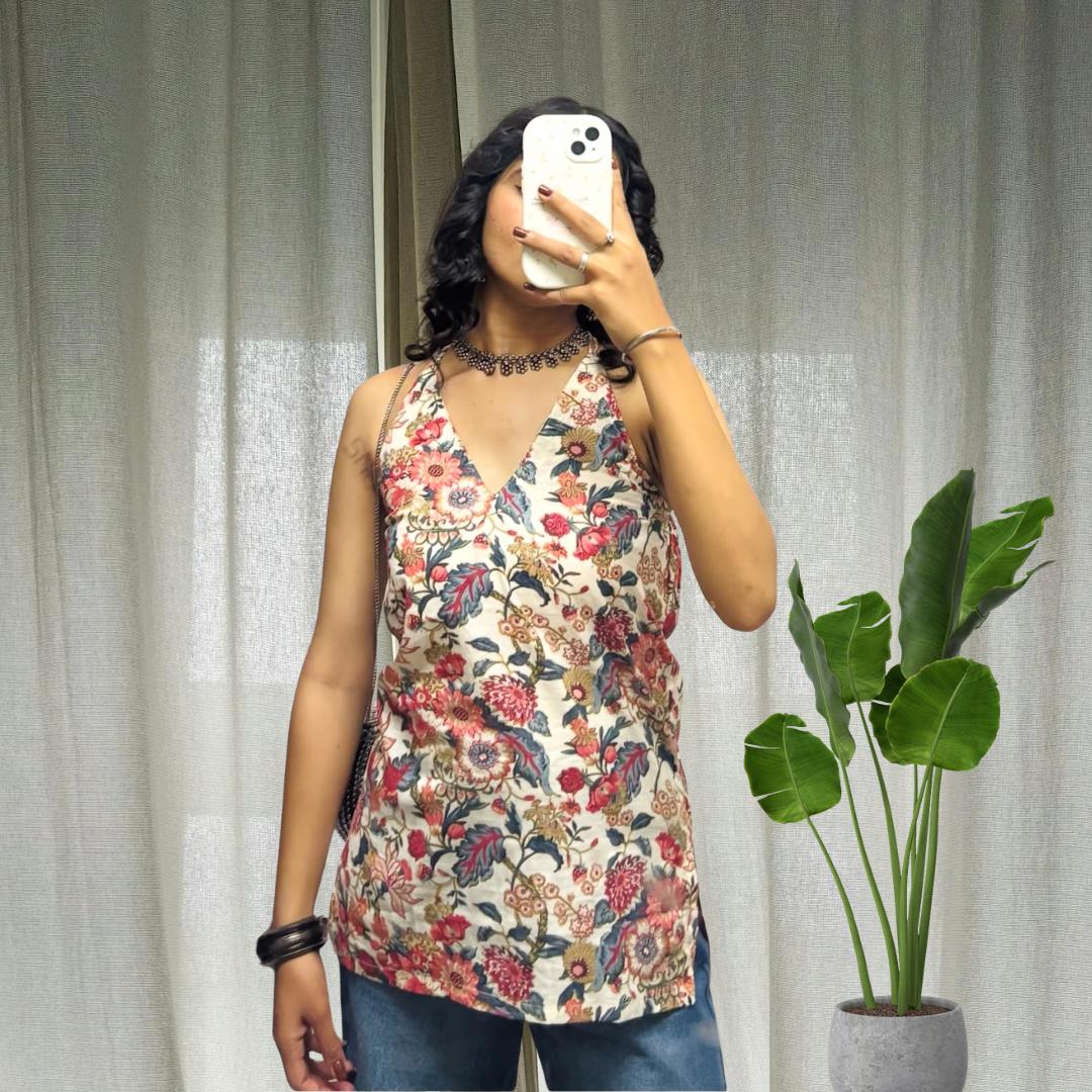 Garden Backless Short Kurti