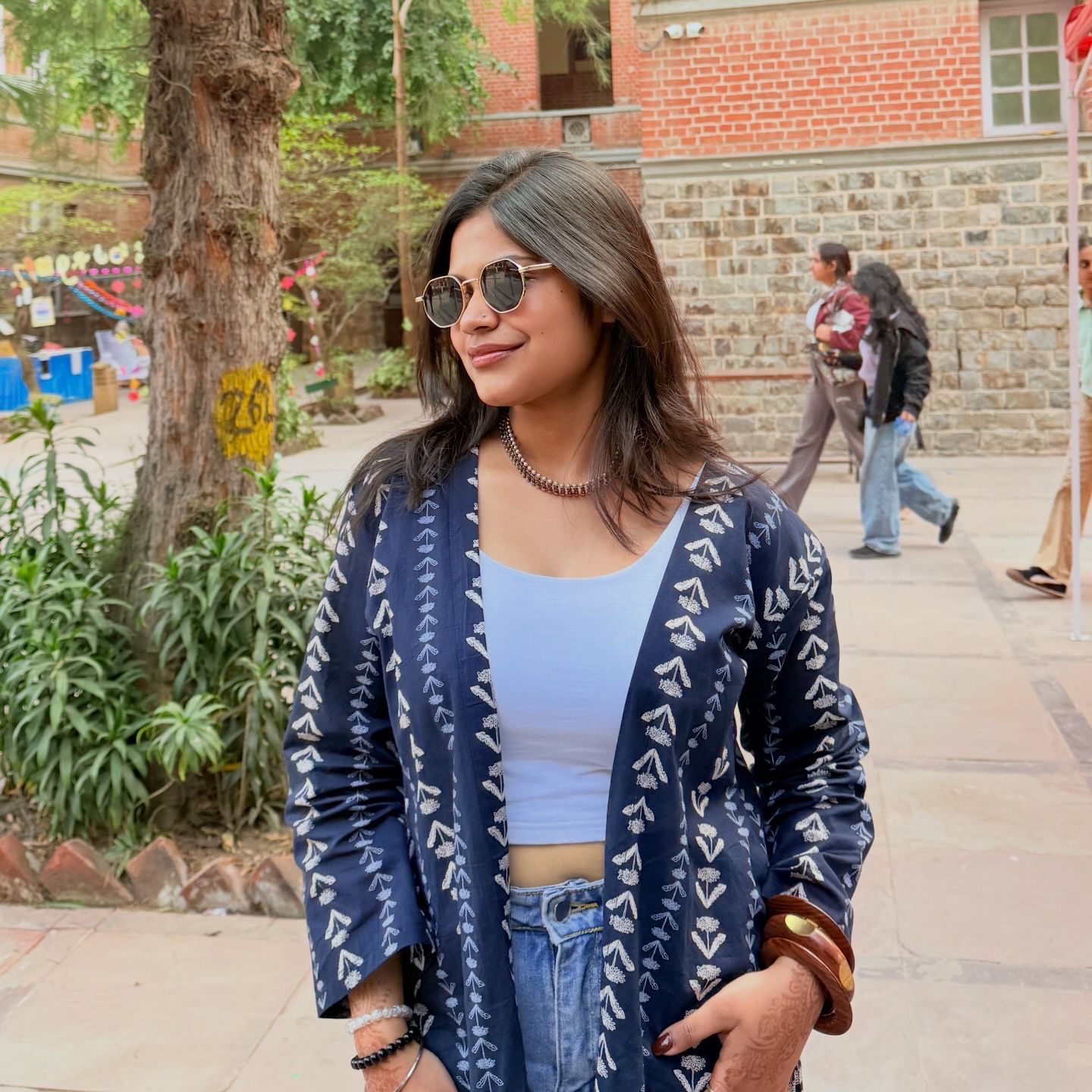 Navy Blue Cotton shrug