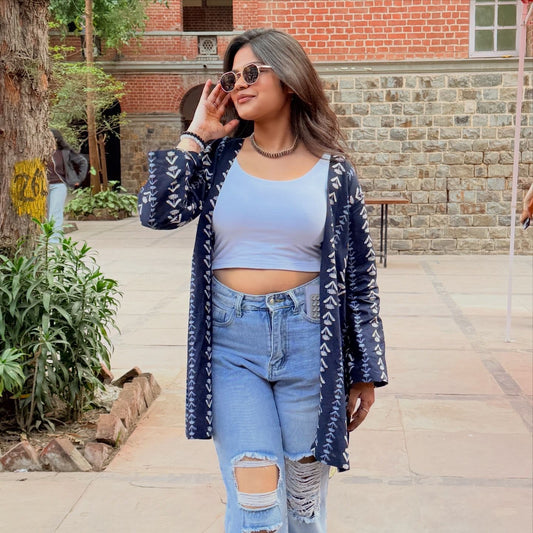 Navy Blue Cotton shrug