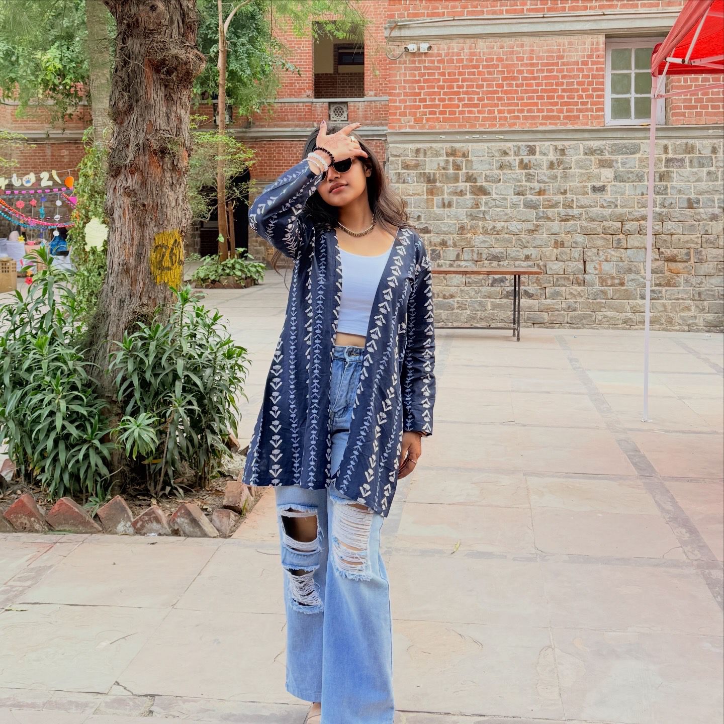 Navy Blue Cotton shrug